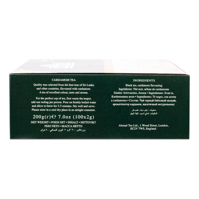 Cardamom Tea 100 Tagged Teabags 200G