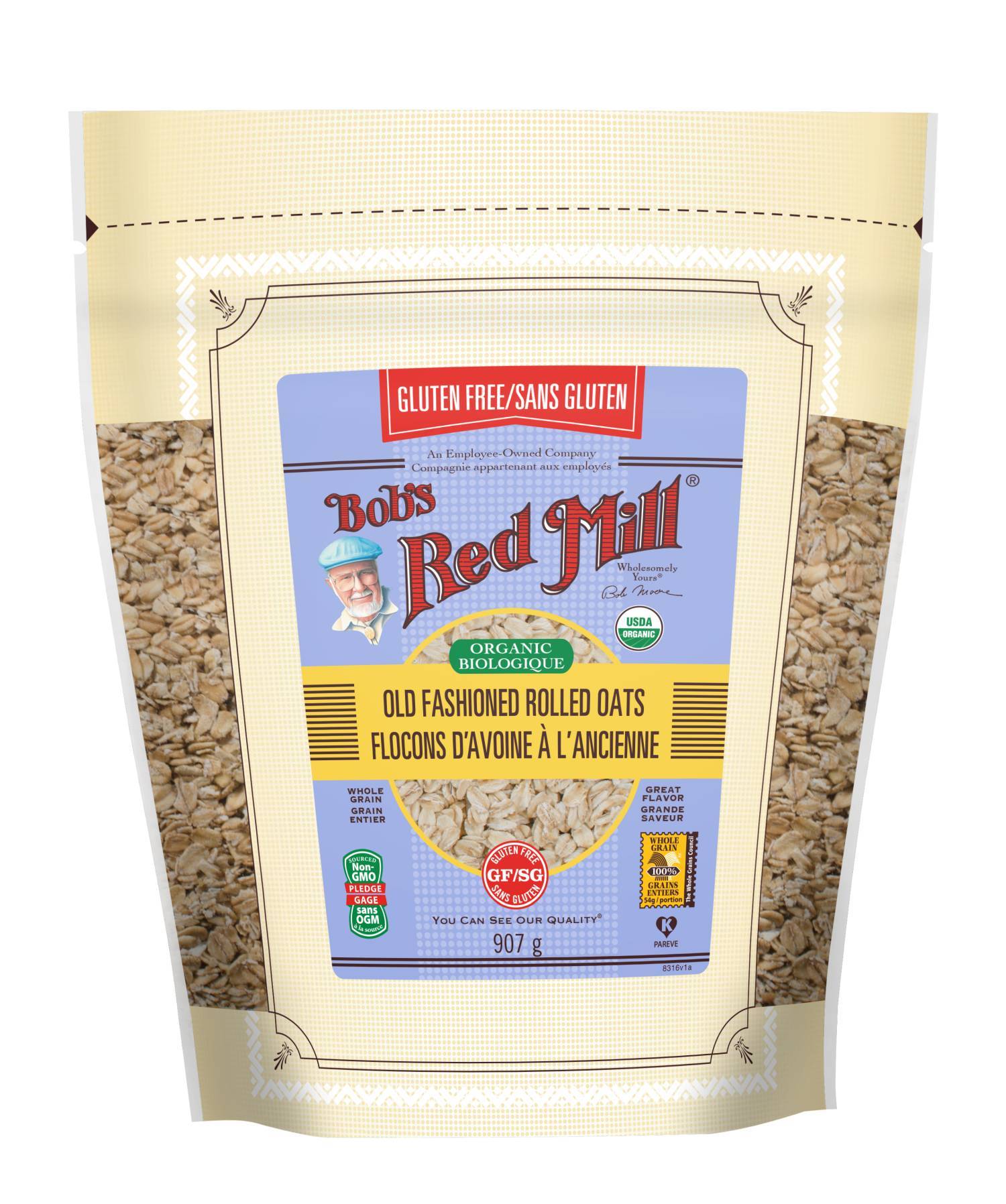 Gluten Free Organic Regular Rolled Oats (907G)
