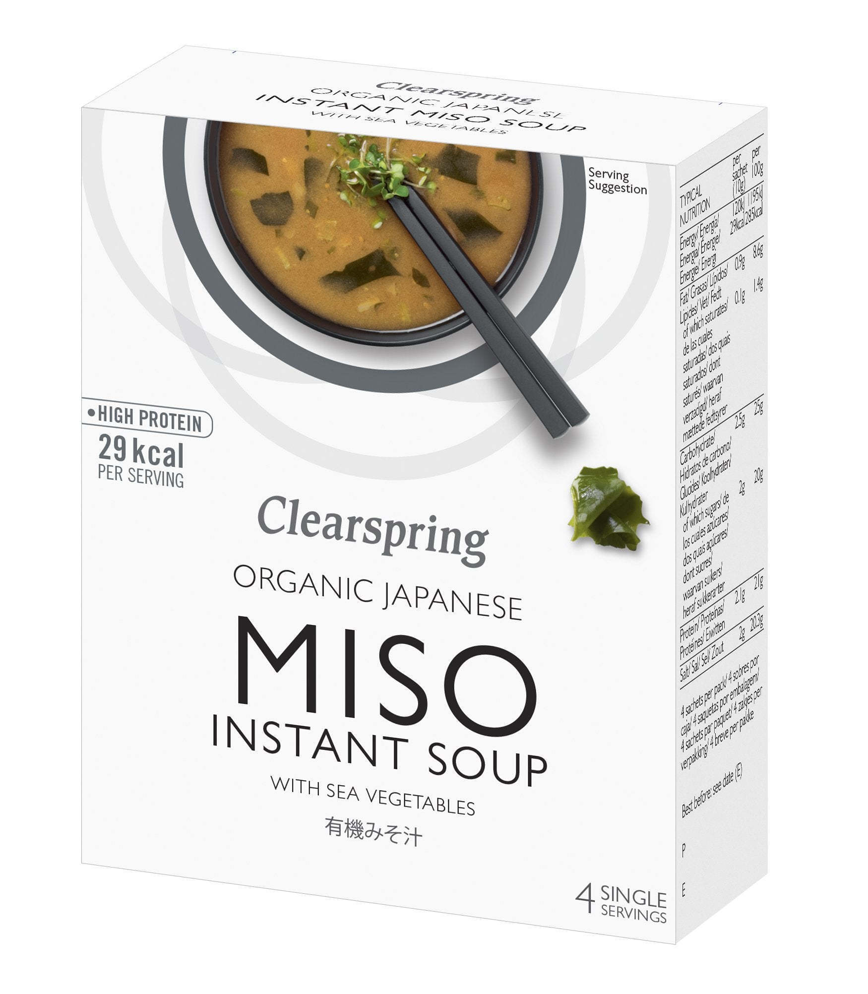 Organic Japanese Instant Miso Soup With Sea Vegetable (4x10G)
