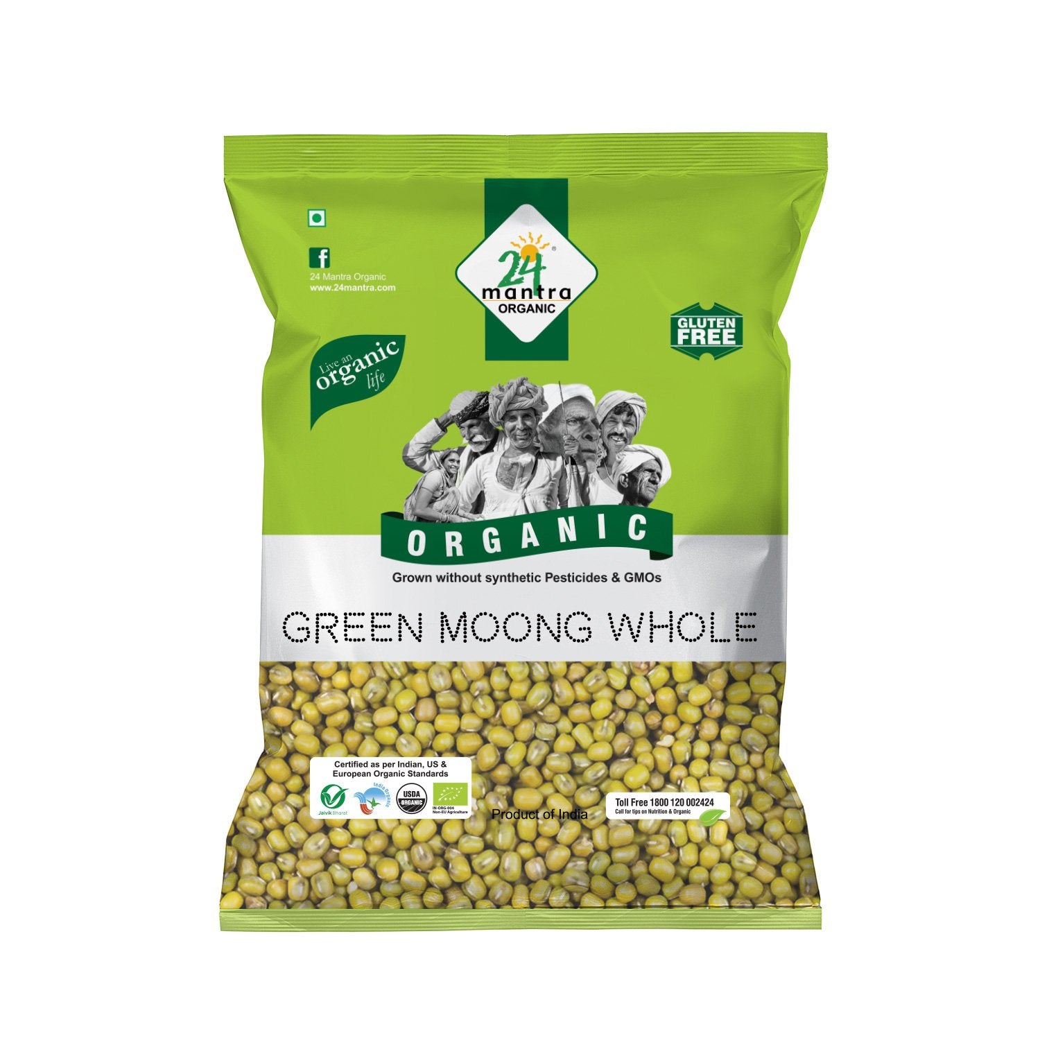 Organic Green Moong Whole (500G)