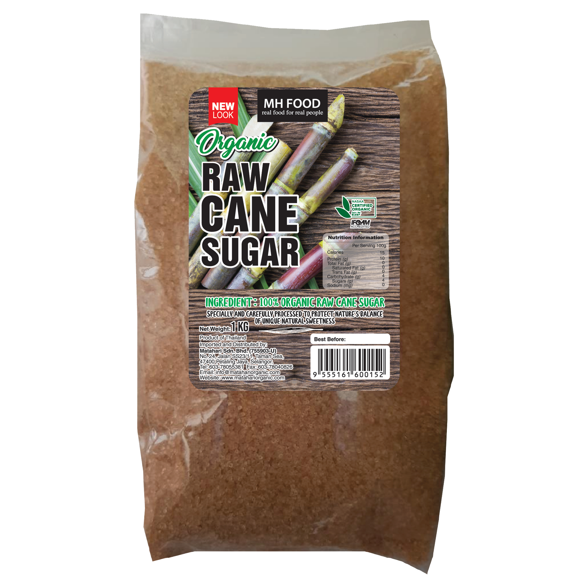 Organic Raw Cane Sugar (1KG)