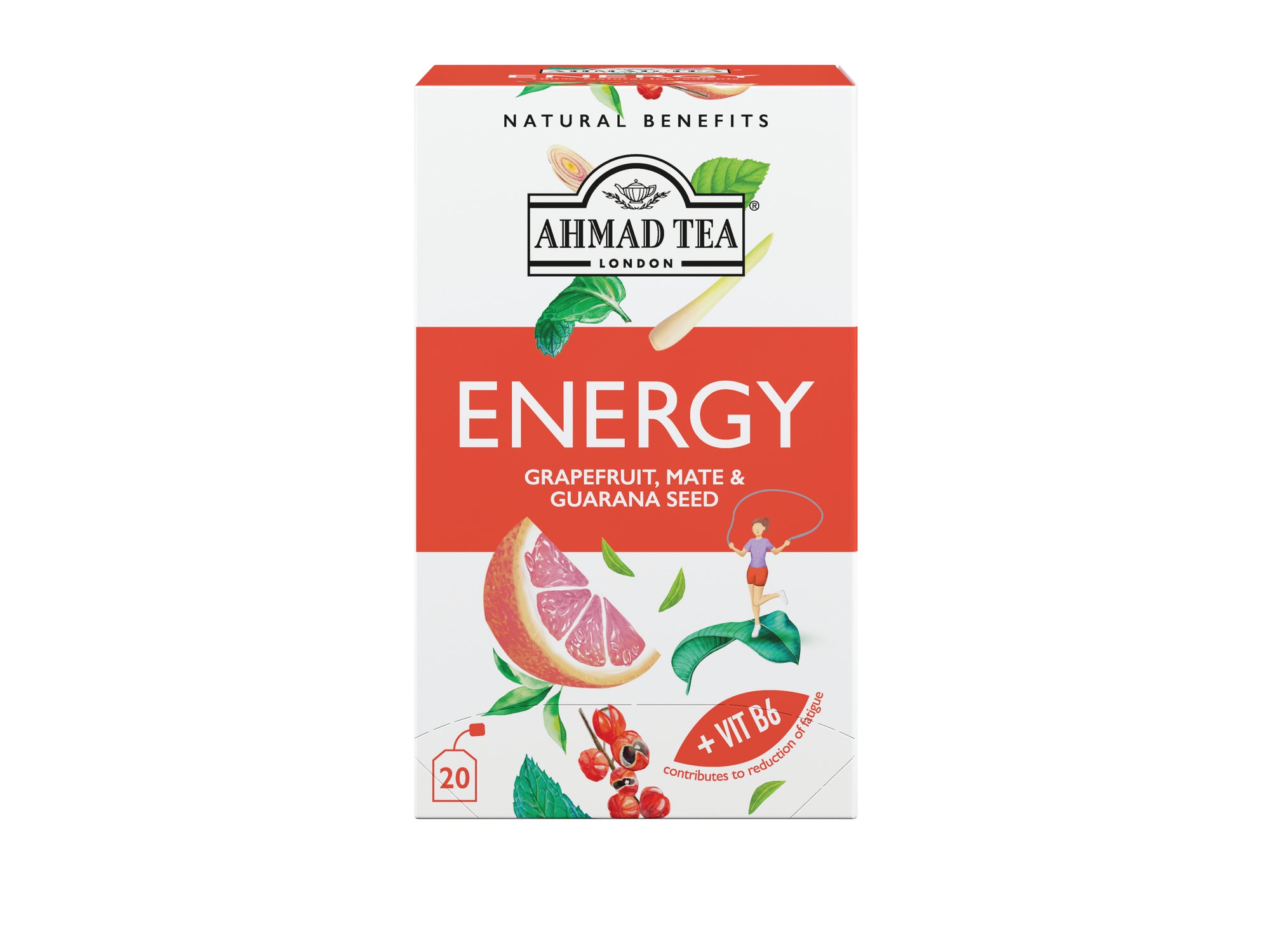 Energy Grapefruit Mate & Guarana Seed 20 Foil Teabags 30G