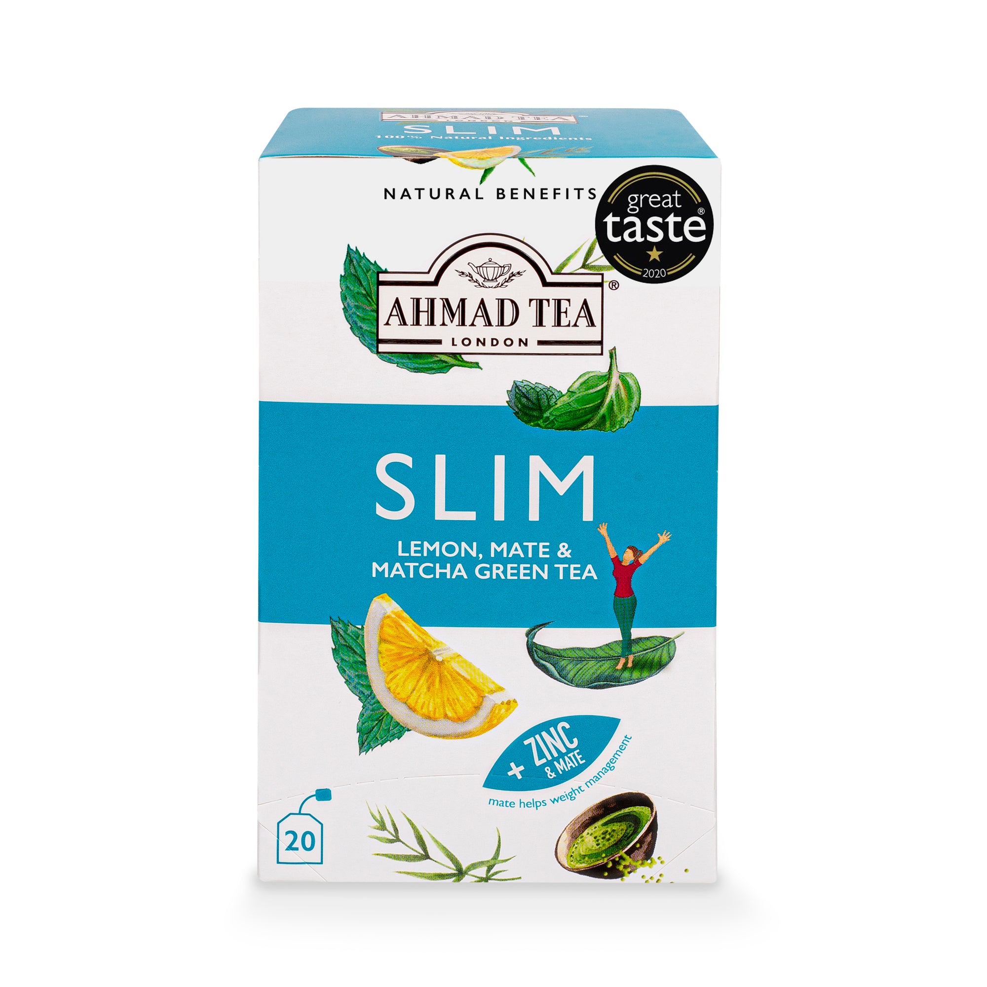 Slim Lemon Mate &Matcha Green Tea 20 Foil Teabags 30G