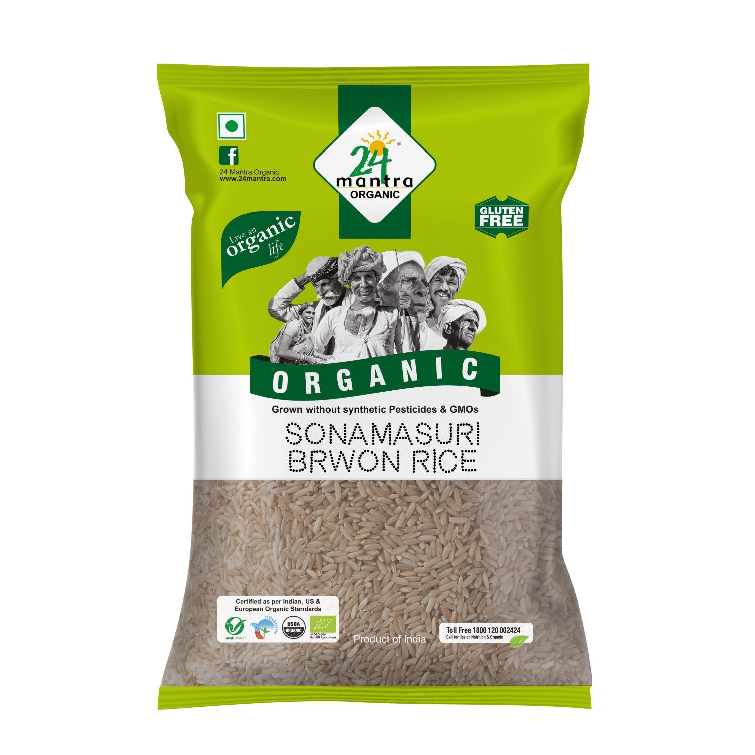 Organic Sonamasuri Brown Rice (1 KG)