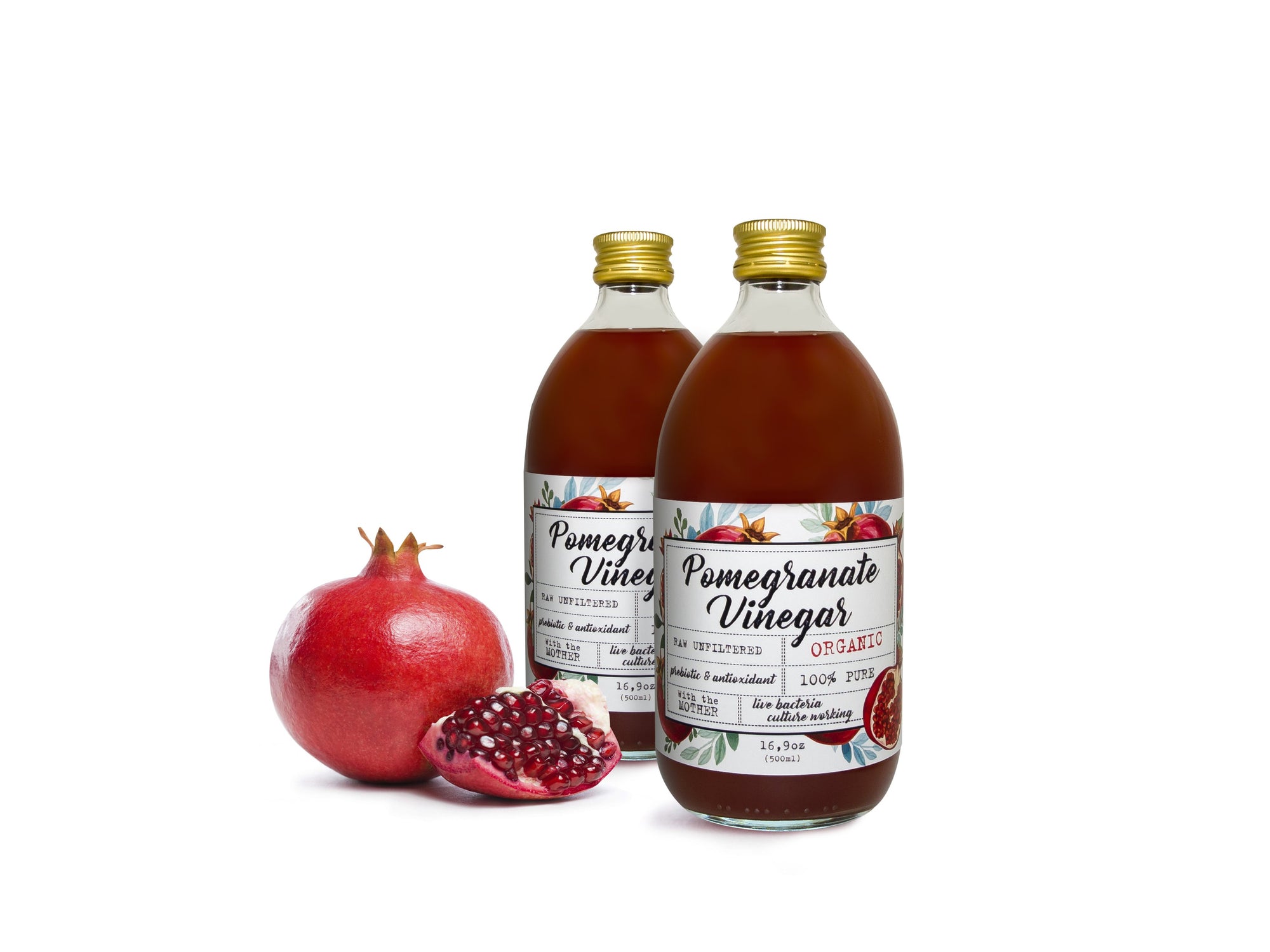 Organic Raw Unfiltered Pomegranate Vinegar With Mother (500ML)