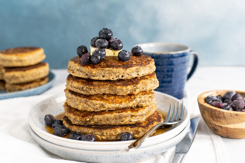 Oatmeal Pancakes with Flax and Chia Seeds