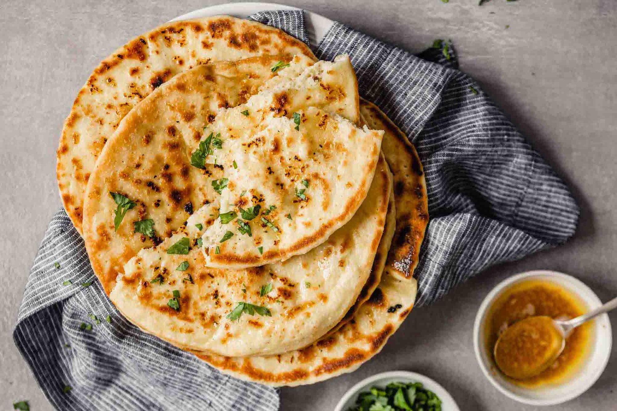 Garlic Naan Bread with Browned Butter