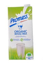PROMESS ORGANIC WHOLE MILK 1LT