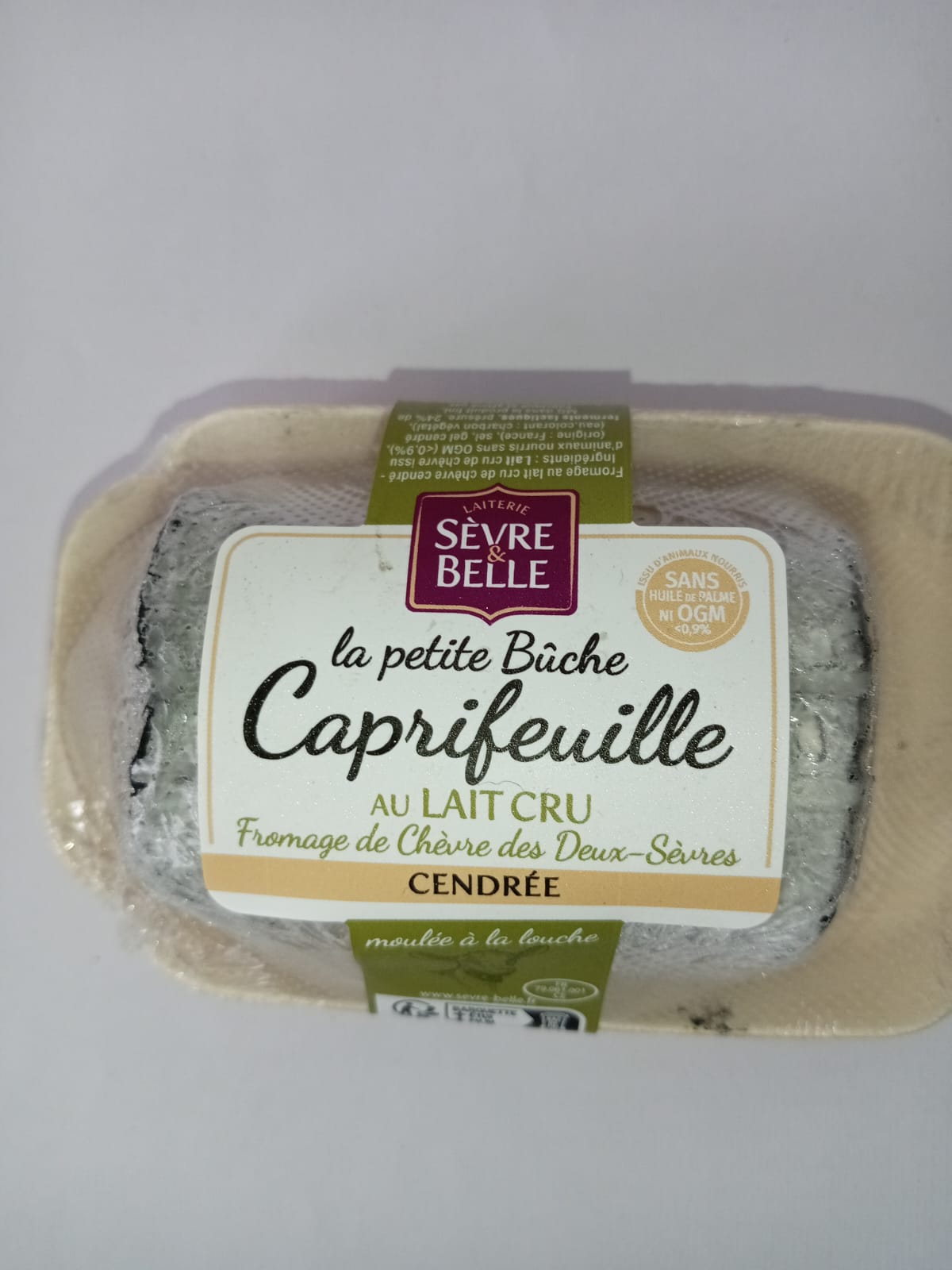 Sèvre &amp; Belle - La Petite Buche Caprifeuille Cendre au Lait Cru (150g)