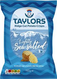 Lightly Sea Salted Ridge Cut Potato Crisps 150GM - Taylors