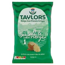 Sea Salt & Cider Vinegar Ridge Cut Potato Crisps 150GM - Taylors