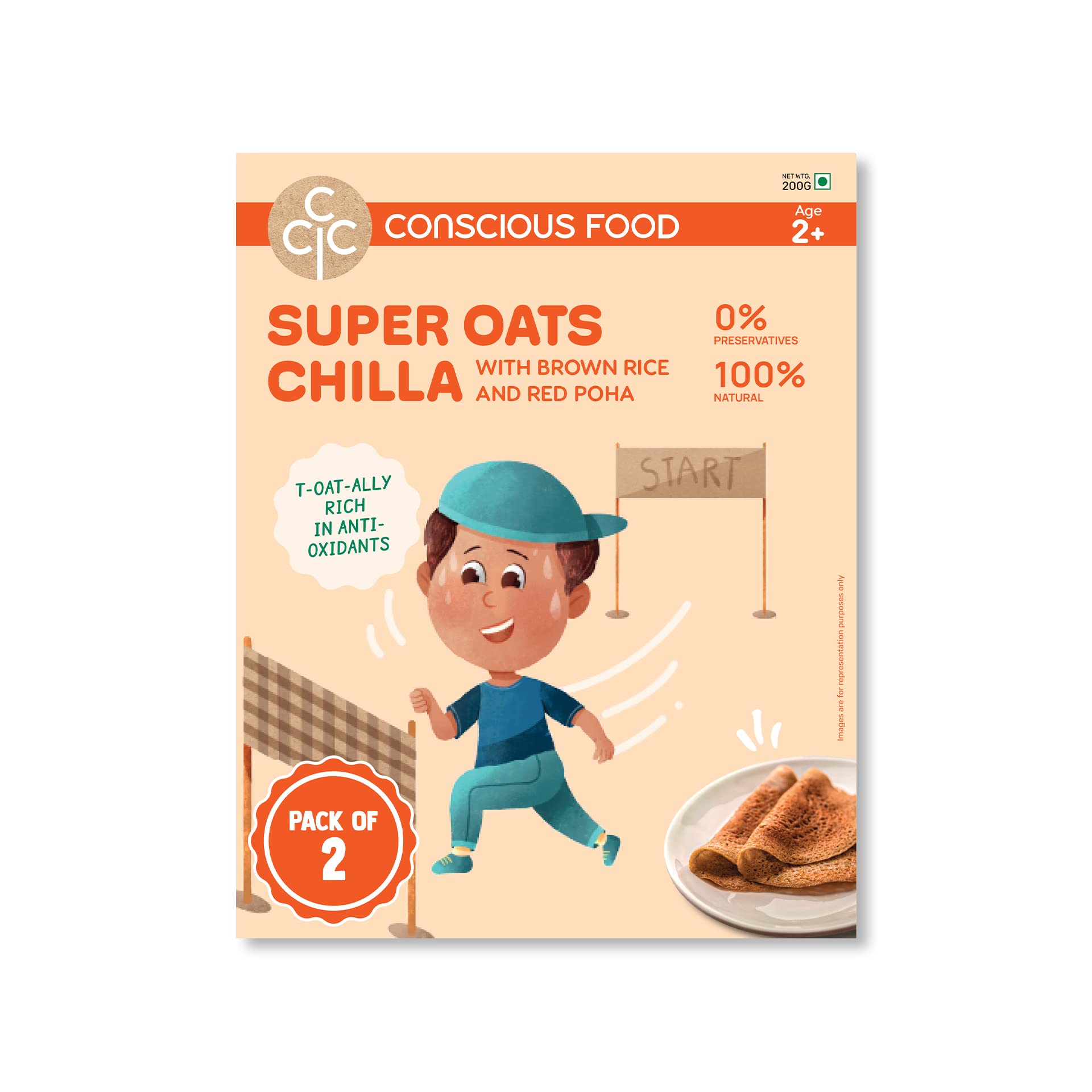 Super Oats Chilla with Brown Rice and Red Poha (200G)