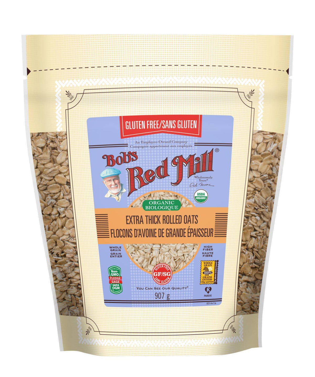 Gluten Free Organic Oats Rolled Thick (907G)