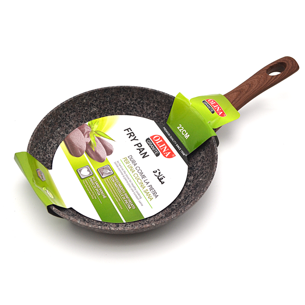 Brown 22cm Frying Pan in Granite