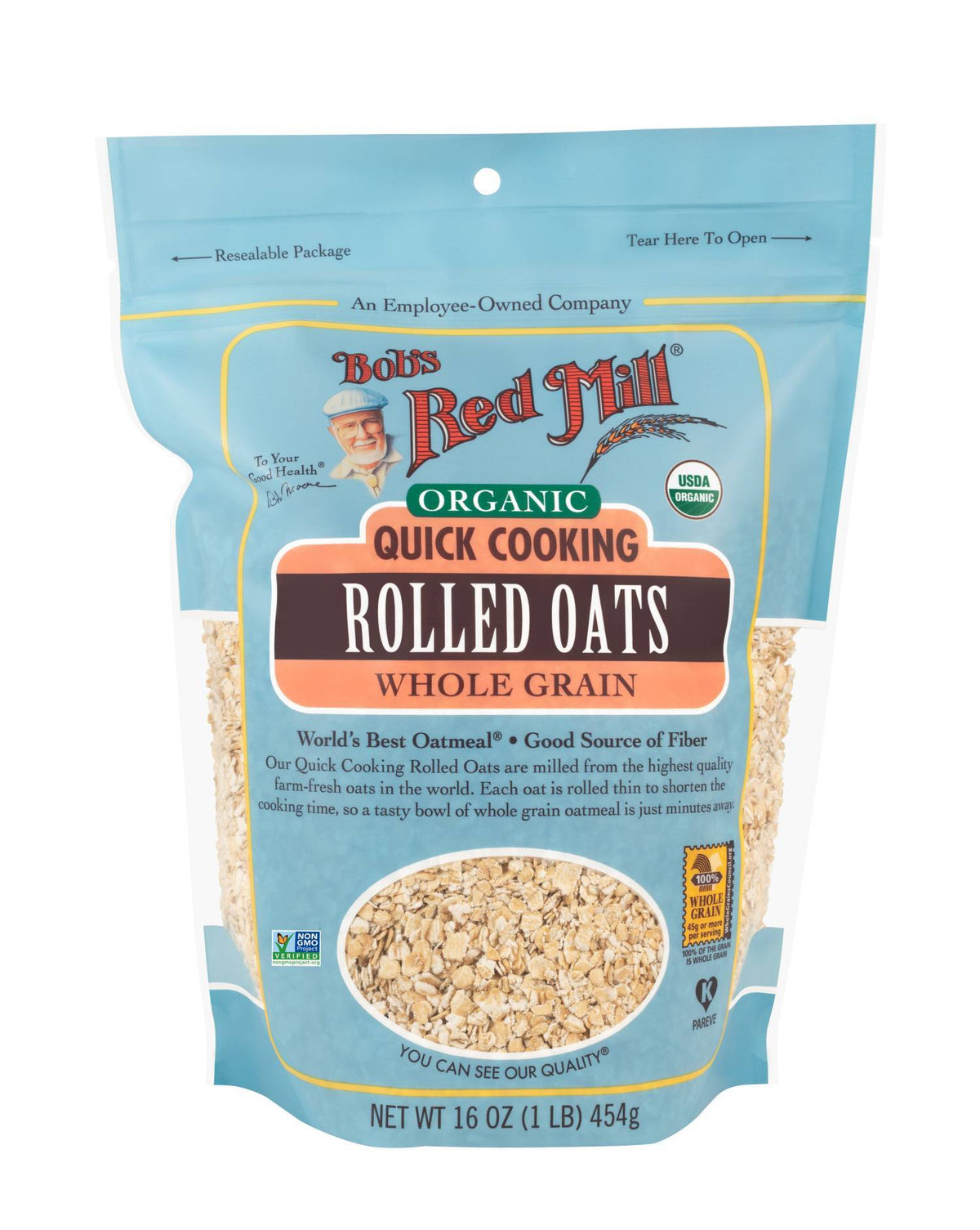 Organic Oats Rolled Quick (454G)