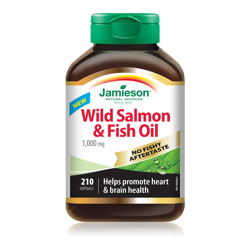 Jamieson Wild Salmon &amp; Fish Oil 1,000 mg - No Fishy Aftertaste