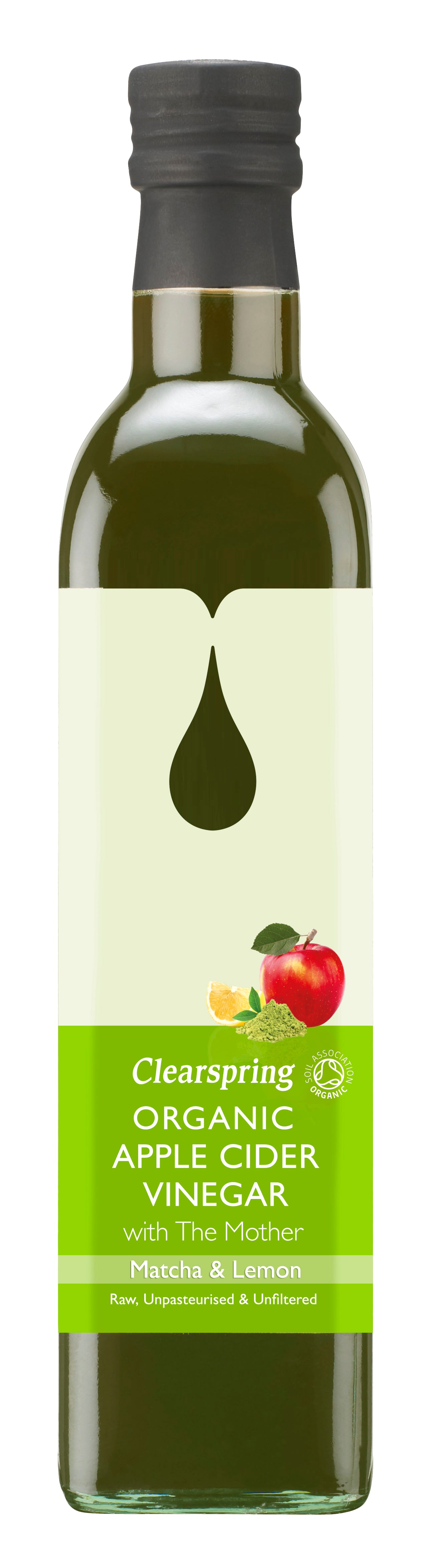 Organic Apple Cider Vinegar With The Mother Matcha & Lemon (500ML)