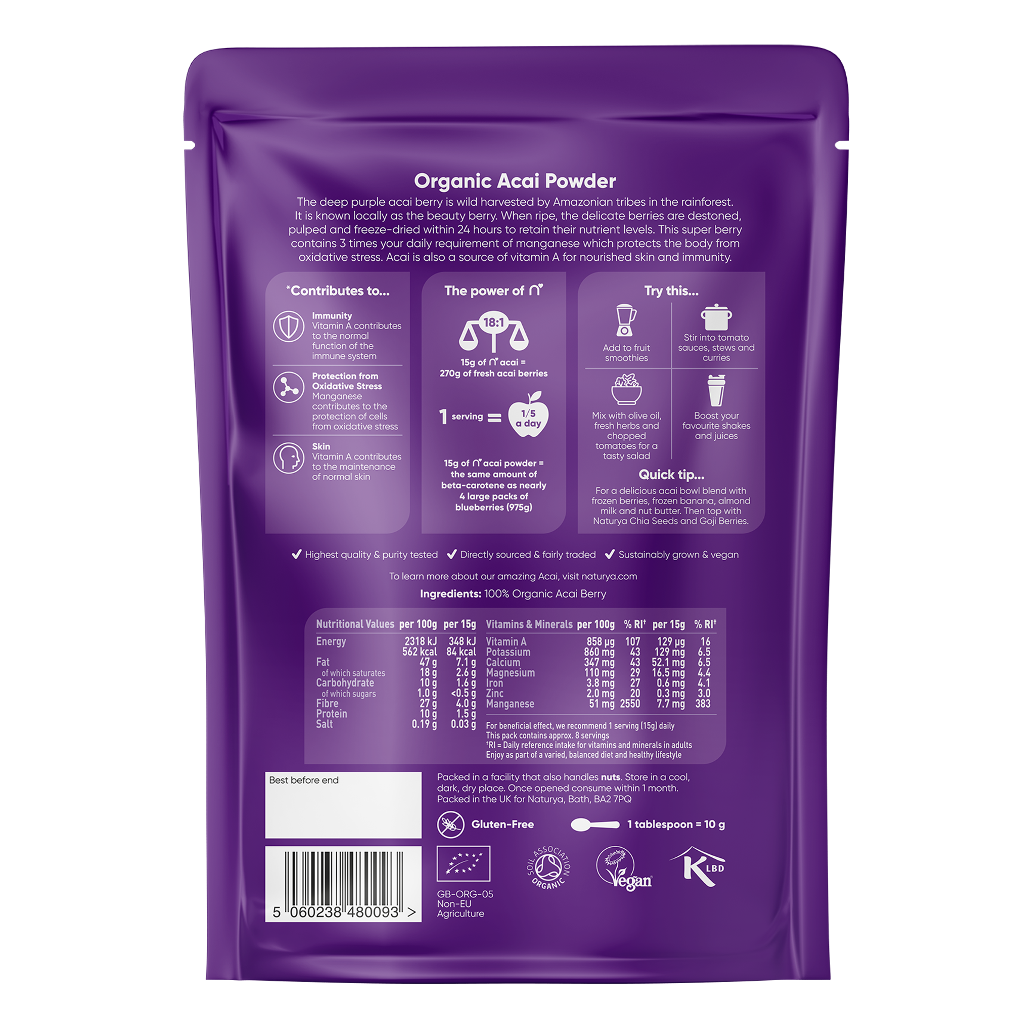 Acai Powder Organic (125G)