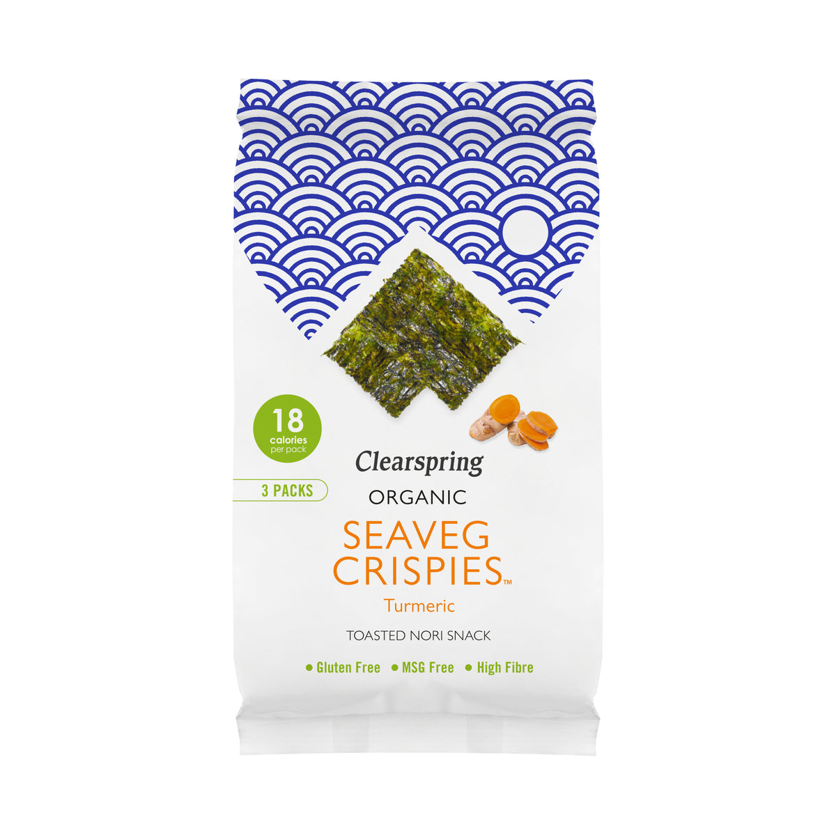Organic Seaveg Crispies Multipack - Turmeric  (3X4G)