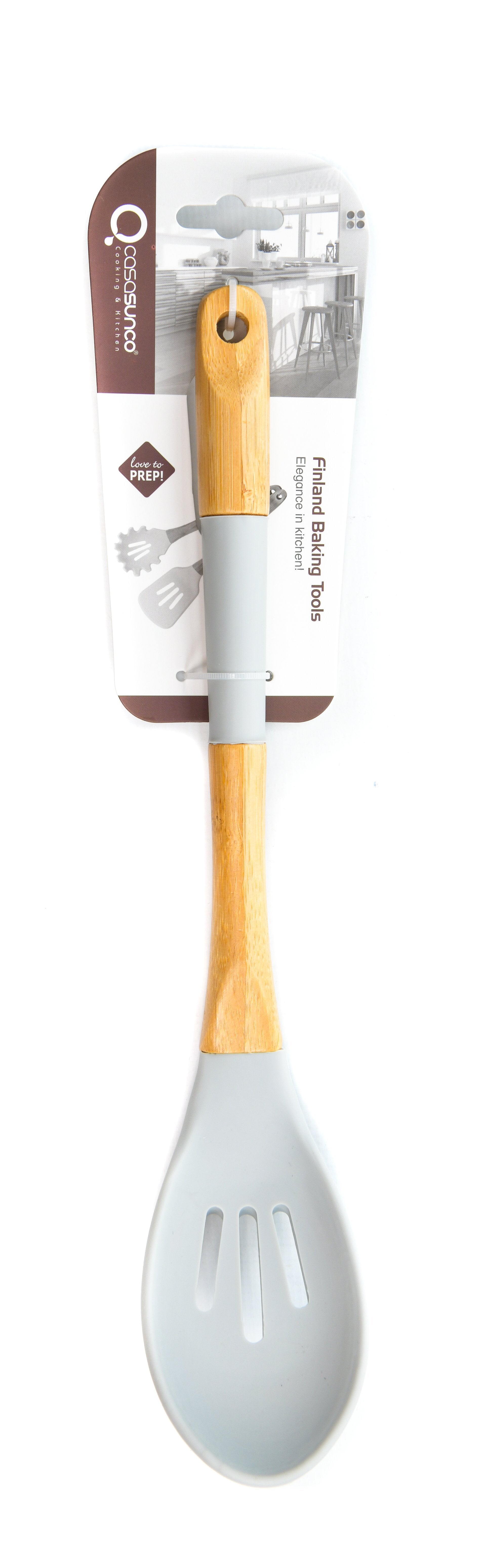 Silicone Narrow Slotted Serving Spoon