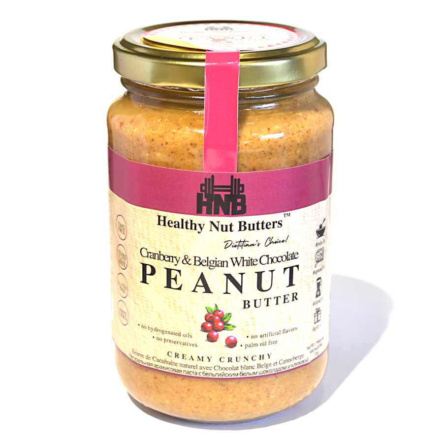 CRANBERRY &amp; BELGIAN WHITE CHOCOLATE PEANUT BUTTER (370G)