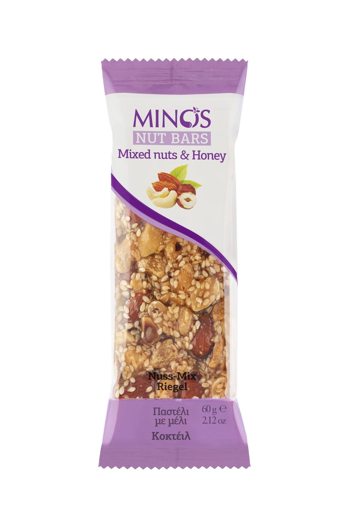 Minos Mix Nuts &amp; Honey Bars 60G