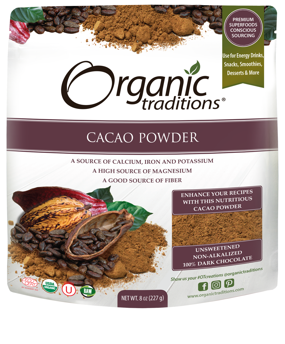Organic Cacao Powder (227G)