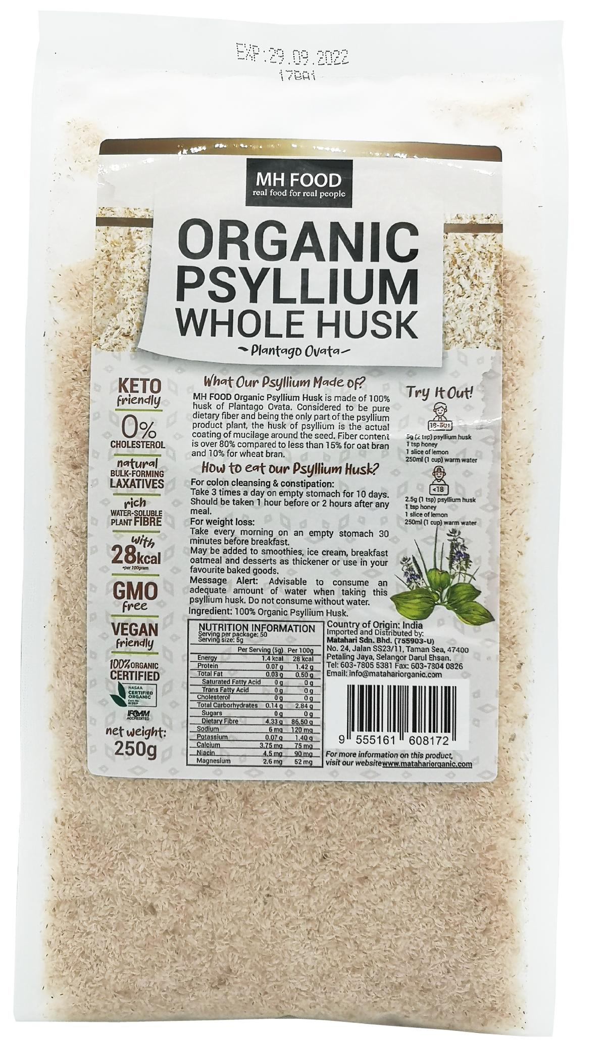 Organic Psyllium Husk (250GM)