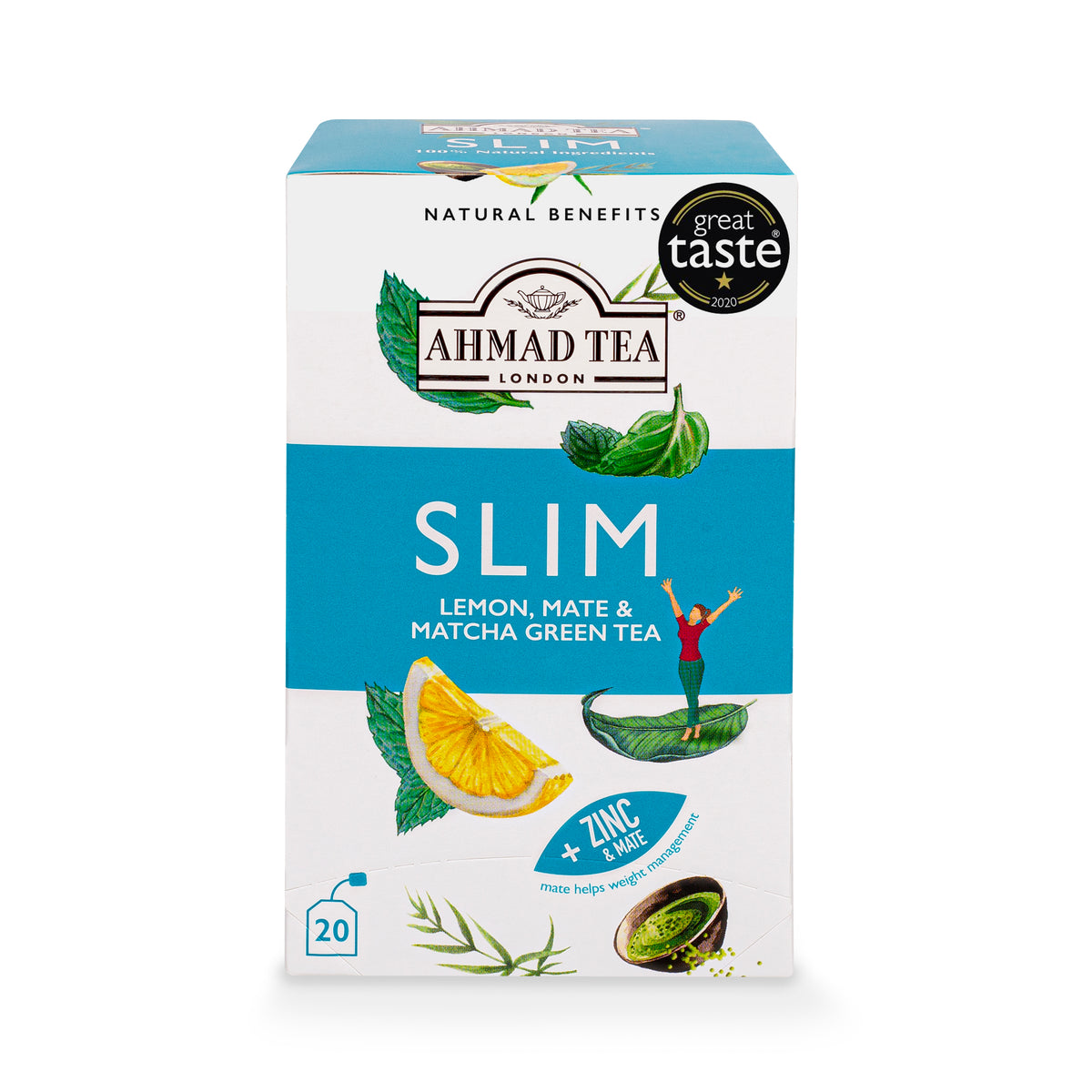 Slim Lemon Mate &amp;Matcha Green Tea 20 Foil Teabags 30G